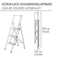 WENKO Klapptritt silber 3 Stufen, H: 119,0 cm