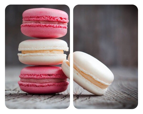 WENKO Herdabdeckplatten Macarons bunt, 2 St.