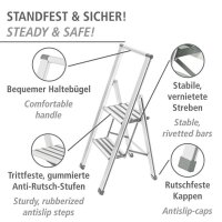 WENKO Klapptritt silber 2 Stufen, H: 94,0 cm