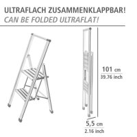 WENKO Klapptritt silber 2 Stufen, H: 94,0 cm