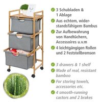 WENKO Etagenwagen Bahari grau 44,0 x 34,0 x 96,0 cm