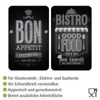 WENKO Herdabdeckplatten Bon Appetit schwarz, grau, 2 St.