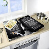 WENKO Herdabdeckplatten Bon Appetit schwarz, grau, 2 St.