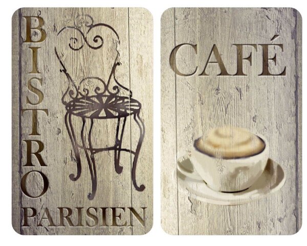 WENKO Herdabdeckplatten Bistro braun, 2 St.