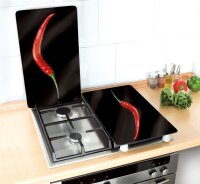 WENKO Herdabdeckplatten Hot Peperoni schwarz, 2 St.