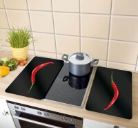 WENKO Herdabdeckplatten Hot Peperoni schwarz, 2 St.