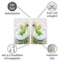 WENKO Herdabdeckplatten Kräutergarten bunt, 2 St.