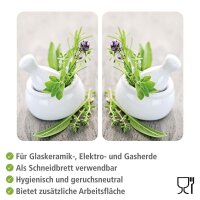 WENKO Herdabdeckplatten Kräutergarten bunt, 2 St.