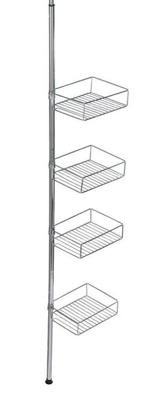 WENKO Teleskop-Duschregal Domaso silber 25,0 x 20,0 x 65,0 - 275,0 cm