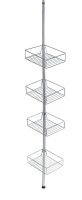 WENKO Teleskop-Duschregal Domaso silber 25,0 x 20,0 x 65,0 - 275,0 cm