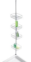 WENKO Teleskop-Duschregal Domaso silber 25,0 x 20,0 x 65,0 - 275,0 cm