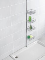 WENKO Teleskop-Duschregal Domaso silber 25,0 x 20,0 x 65,0 - 275,0 cm