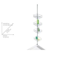 WENKO Teleskop-Duschregal Domaso silber 25,0 x 20,0 x 65,0 - 275,0 cm