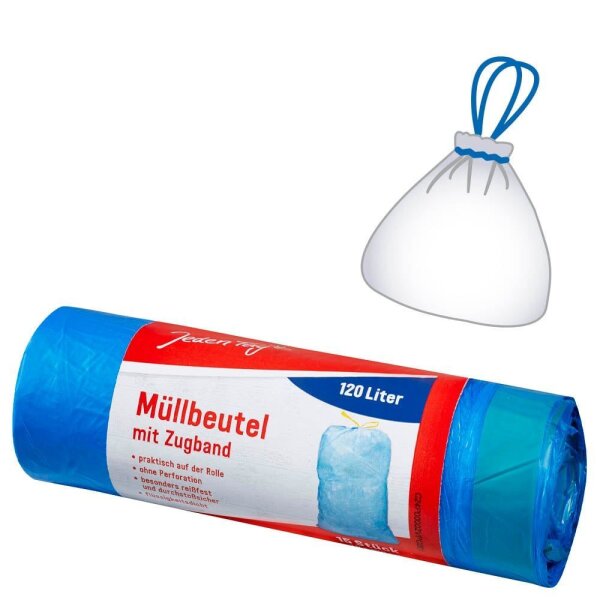 Jeden Tag Müllbeutel 120,0 l blau, 15 St.  ( 290211 )