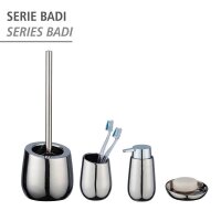 WENKO WC-Garnitur Badi chrom, glänzend Stein, 1 St.