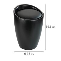 WENKO Badhocker mit Wäschesammler Candy 24229100 schwarz matt  ( 24229100 )