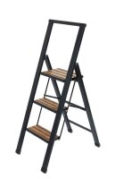 WENKO Klapptritt schwarz 3 Stufen, H: 119,0 cm