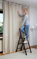 WENKO Klapptritt schwarz 3 Stufen, H: 119,0 cm