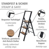 WENKO Klapptritt schwarz 3 Stufen, H: 119,0 cm