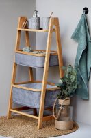 WENKO Beistellregal Bahari braun, grau 44,0 x 34,0 x 91,0 cm, 1 St.