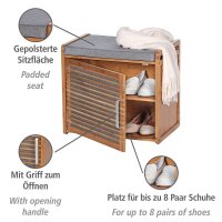 WENKO Schuhschrank Bahari, 62218100 braun, grau 2 Fachböden 50,0 x 33,0 x 45,0 cm