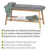 WENKO Schuhbank Bahari 62217100 braun, grau Holz 90,0 cm