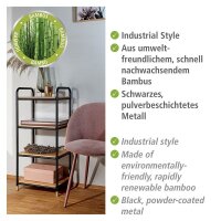 WENKO Beistellregal Loft braun, schwarz 42,0 x 33,5 x 94,5 cm, 1 St.
