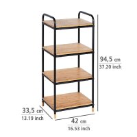WENKO Beistellregal Loft braun, schwarz 42,0 x 33,5 x 94,5 cm, 1 St.