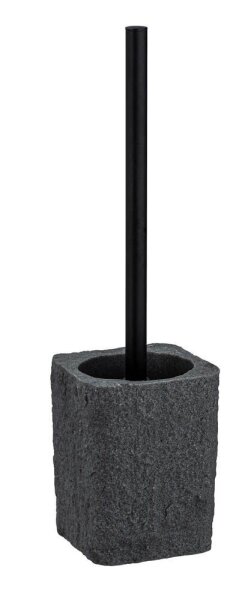 WENKO WC-Garnitur Villata grau, schwarz Stein, 1 St.