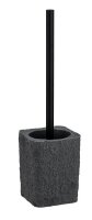 WENKO WC-Garnitur Villata grau, schwarz Stein, 1 St.