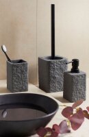 WENKO WC-Garnitur Villata grau, schwarz Stein, 1 St.