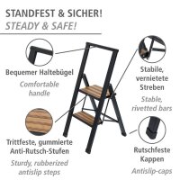 WENKO Klapptritt schwarz 2 Stufen, H: 94,0 cm