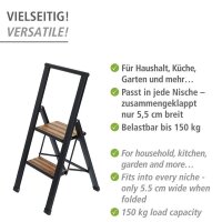 WENKO Klapptritt schwarz 2 Stufen, H: 94,0 cm