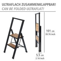 WENKO Klapptritt schwarz 2 Stufen, H: 94,0 cm