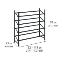WENKO Teleskop-Schuhregal Hero schwarz 62,0 - 115,0 x 26,0 x 68,0 cm, 1 St.