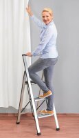 WENKO Klapptritt silber 3 Stufen, H: 119,0 cm