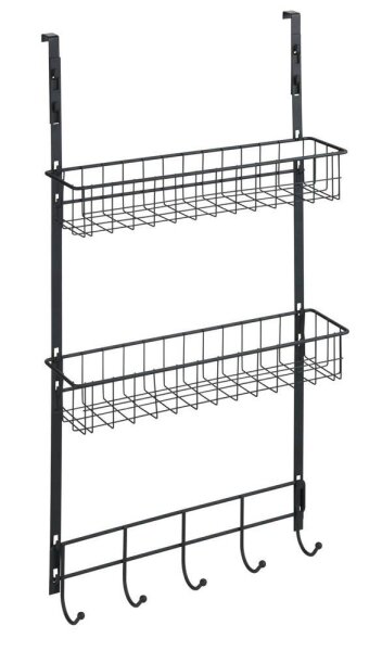 WENKO Türregal schwarz 39,0 x 10,0 x 75,0 cm, 1 St.
