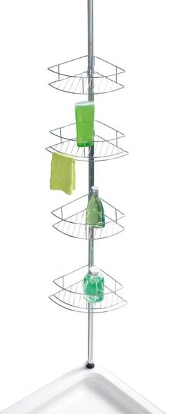 WENKO Teleskop-Duschregal Dolcedo silber 31,0 x 23,0 x 65,0 - 275,0 cm