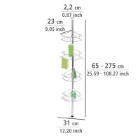 WENKO Teleskop-Duschregal Dolcedo silber 31,0 x 23,0 x 65,0 - 275,0 cm