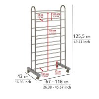 WENKO Teleskop-Schuhregal Giant grau 67,0 - 116,0 x 43,0 x 125,5 cm, 1 St.