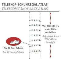 WENKO Teleskop-Schuhregal Atlas weiß 68,5 x 8,5 x...