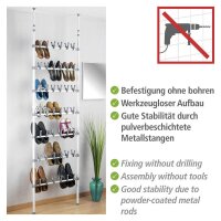 WENKO Teleskop-Schuhregal Atlas weiß 68,5 x 8,5 x 100,0 - 300,0 cm, 1 St.