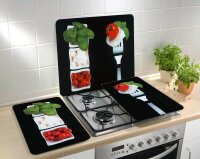 WENKO Herdabdeckplatten Caprese schwarz, 2 St.