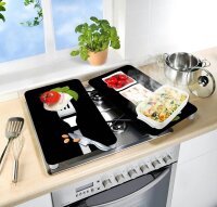 WENKO Herdabdeckplatten Caprese schwarz, 2 St.