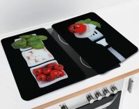 WENKO Herdabdeckplatten Caprese schwarz, 2 St.