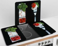 WENKO Herdabdeckplatten Caprese schwarz, 2 St.
