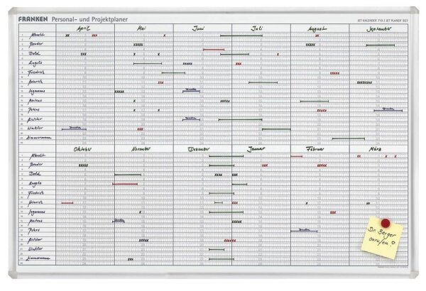 FRANKEN JetKalender® 710 Jahresplaner, blanko 90,0 x 60,0 cm