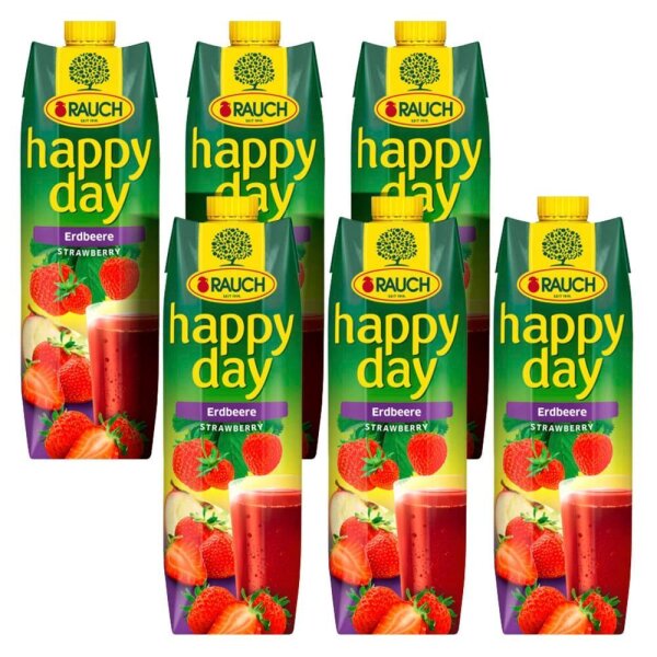 happy day Fruchtnektar Erdbeere 6x 1,0 l