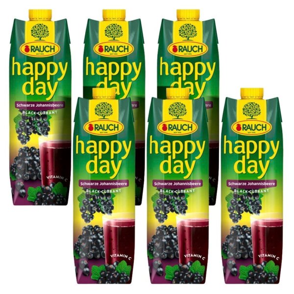 happy day Fruchtnektar Schwarze Johannisbeere 6x 1,0 l