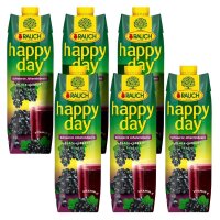 happy day Fruchtnektar Schwarze Johannisbeere 6x 1,0 l